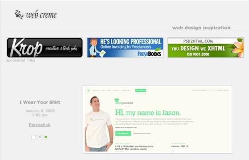 web creme - tīmekļa dizaina iedvesmas idejas