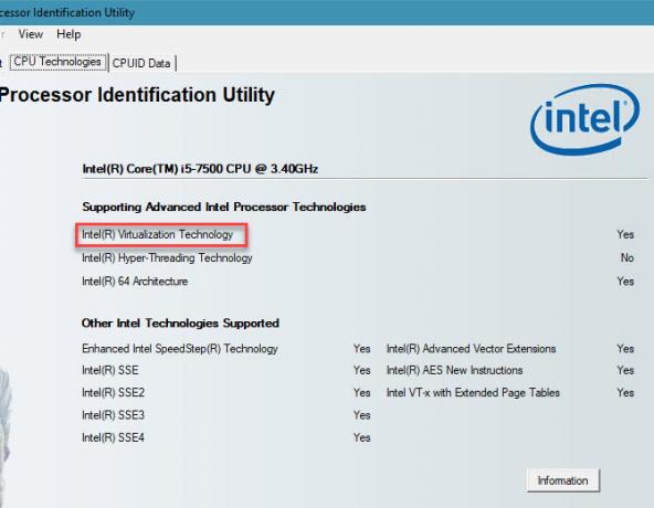 Intel procesora identifikācijas utilīta