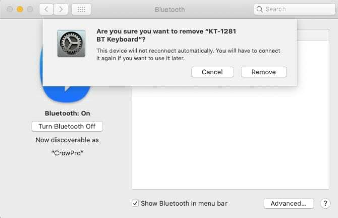 Bluetooth ierīču noņemšana un atkārtota pievienošana MacOS