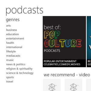 Zune podcast menedžeris