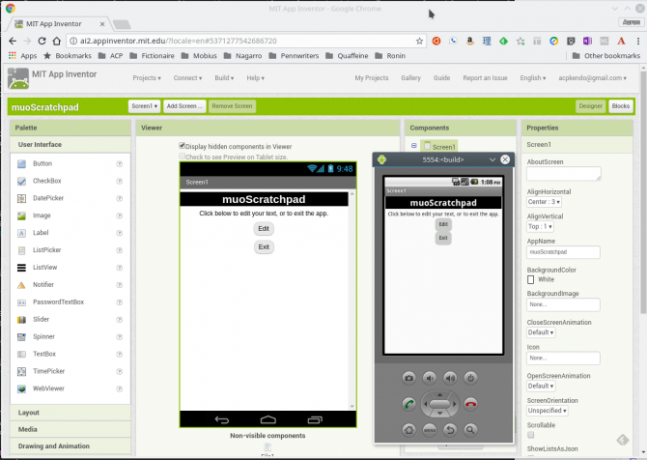 android izveidot lietotnes appinventor lietotnes emulatoru