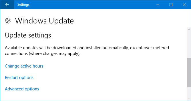 Windows 10 atjaunināšanas iestatījumi