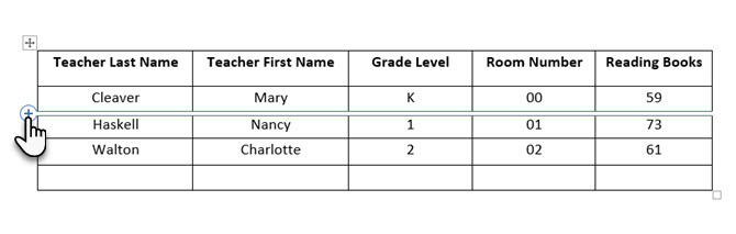 Microsoft Word-Table-Insert kontrole