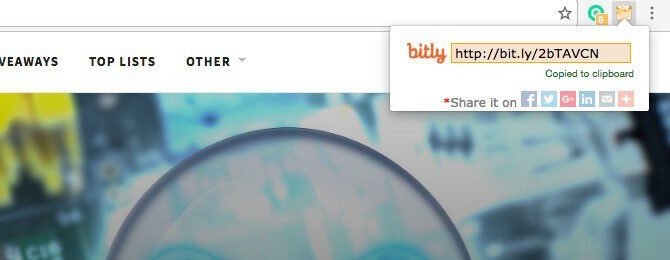 Chrome paplašinājums Bit.ly