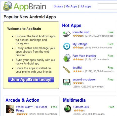 5 populārākās vietnes, kas palīdzēs atrast lietotnes jūsu Android Phone 9 droidapps appbrain