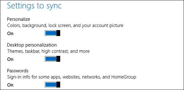 Windows 8 mākoņa sinhronizācija