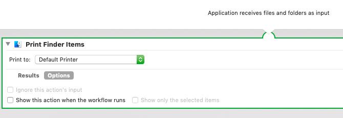 Automator lietotne dokumentu drukāšanai Mac datorā