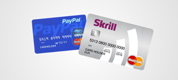 PayPal Skrill Mastercard debets