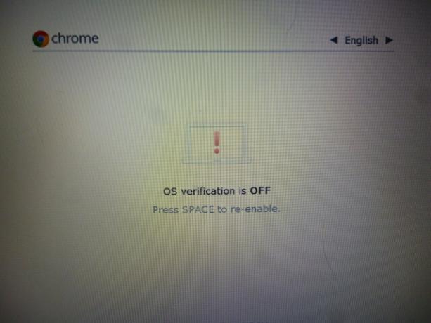 ChromeOS verifikācija ir izslēgta