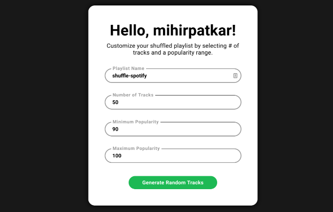 Shuffle Spotify izveido nejaušu dziesmu atskaņošanas sarakstu, ņemot vērā to popularitāti