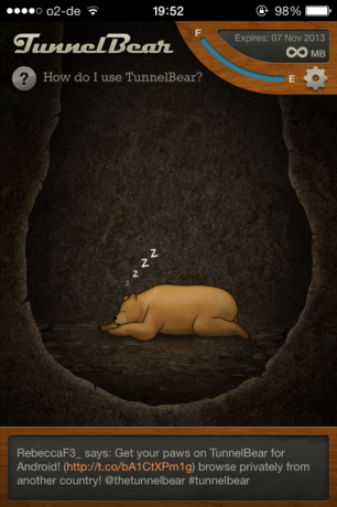 Iestatiet VPN savā iPhone minūtēs ar Tunnelbear tunnelbear7