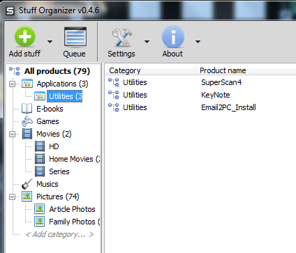 Organizējiet failu un citu lietu kaudzes, izmantojot Stuff Organizer [Windows] stufforganizer6