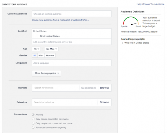 Facebook Izveidojiet savu auditoriju