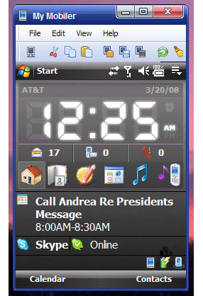 Tālvadības pults Windows Mobile Phone no darbvirsmas