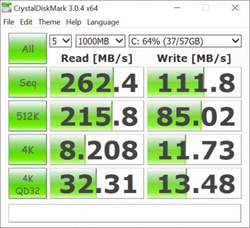 Chuwi SurBook Mini 2-in-1 tablešu apskats emmc 5 1 performance df4064 549x500