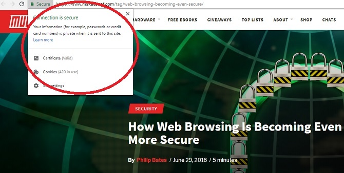 kā pārbaudīt vietnes drošību, izmantojot google chrome drošības brīdinājumu par SSL sertifikātiem