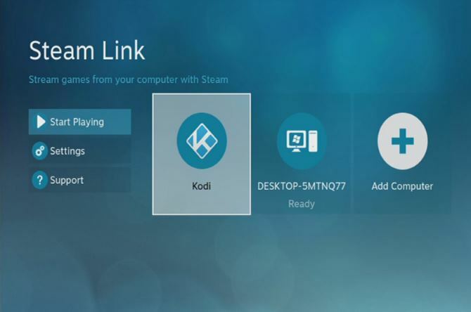 Kodi ikona pēc instalēšanas vietnē Steam Link