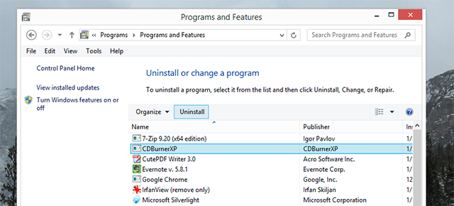 Windows-8-atinstalēt programmu