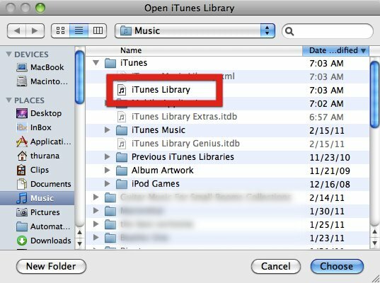 pārvietot iTunes bibliotēkas ārējo disku