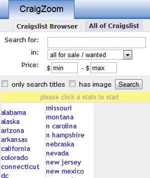 Craigslist meklētājprogrammas