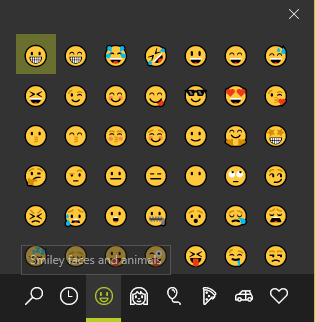 Ierakstiet Emojis vienkāršajā veidā operētājsistēmā Windows 10, izmantojot emocijzīmju paneli Windows Emoji panelis