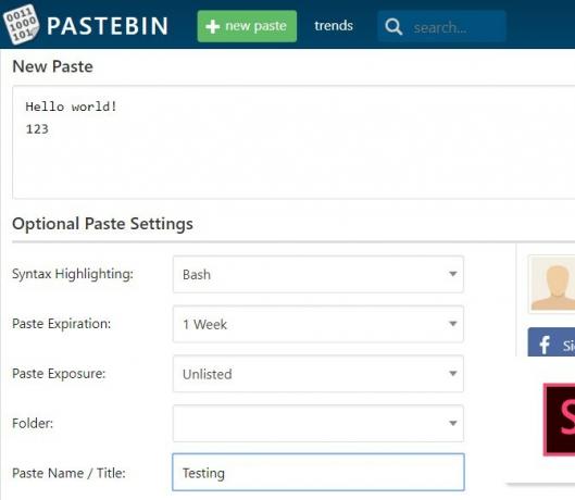 Pastebin-share-text