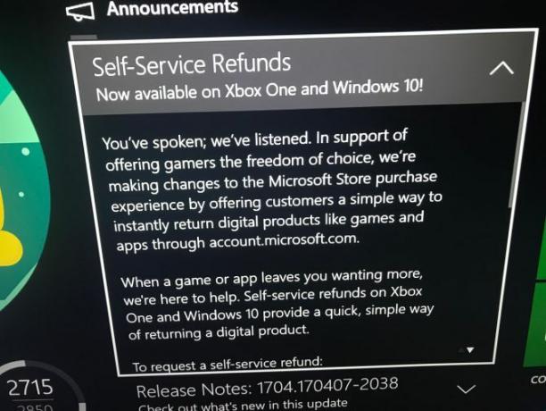 Microsoft atklāj tvaika veida atmaksas sistēmu Xbox One Microsoft pakalpojumu atmaksas digitālajai lejupielādei