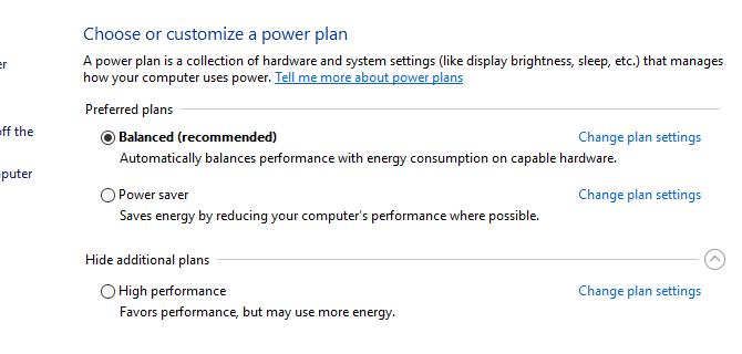 pielāgot Windows enerģijas plānu