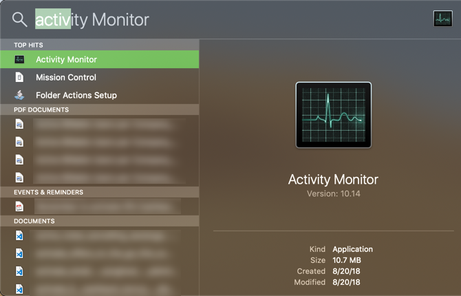 Mac Activity Monitor uzmanības centrā