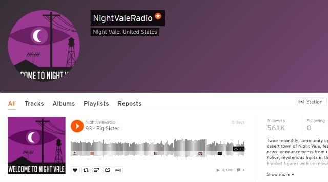 Nakts Vale radio apraide vietnē SoundCloud