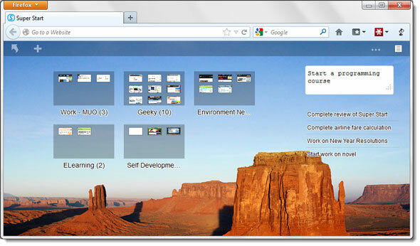 Super sāciet savu dienu ar vizuālām grāmatzīmēm un vienkāršu veicamo darbu sarakstu [Firefox] super start01