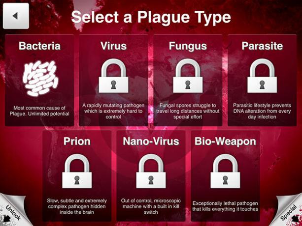 Izvēlieties slimību un iznīciniet cilvēci Plague Inc. mēris tips