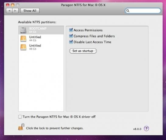 Pasaulē ātrākais NTFS draiveris operētājsistēmas Mac OS X [Giveaway] iestatījumiem