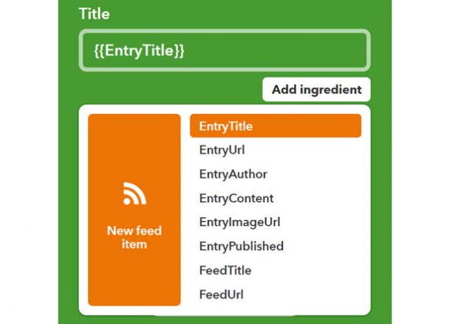 IFTTT spuldzes darbības sastāvdaļas 