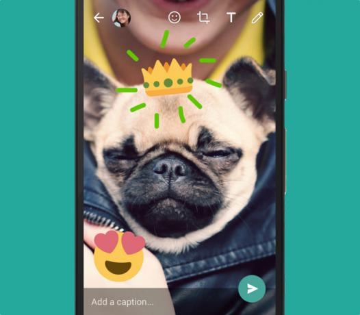 WhatsApp jaunā funkcija - attēlu rediģēšanas emocijzīmes