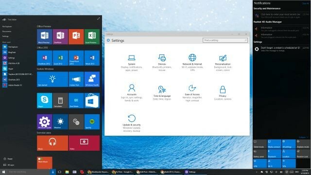 Windows 10 Build 10074 darbvirsma