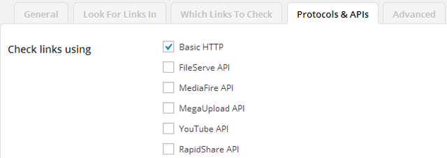 Broken Link Checker protokoli un apis cilne