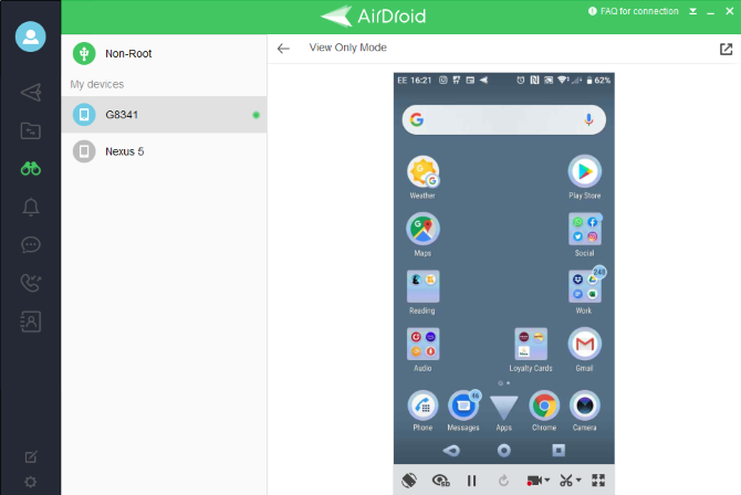 Ierakstiet Android ekrānu datorā, izmantojot AirDroid