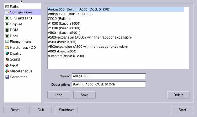 Atlasiet Amiga emulācijas konfigurāciju