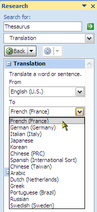 Kā izmantot izpētes funkciju Microsoft Word 2007 5 tulkojumā