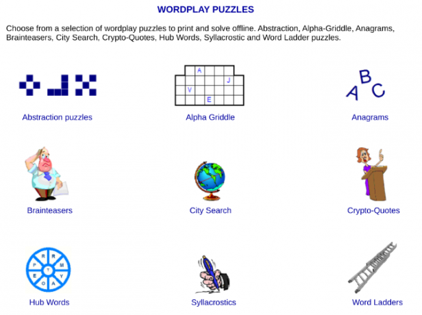 Atrodiet klasiskās mīklas un mīklas, kuras varat bez maksas izdrukāt vietnē Puzzle Choice